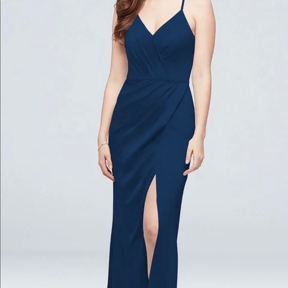 David’s Bridal Crepe-Back Satin Bridesmaid Dress